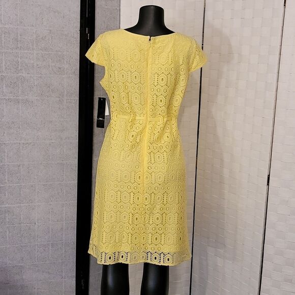 BRAND NEW R&K HIDDEN ZIPPER CLOSURE ROUND NECKLINE SHEATH LACE DRESS - Picture 6 of 15